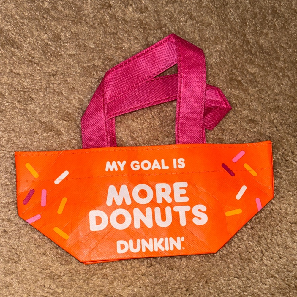 Dunkin' Orange and Pink Mini Tote Bag